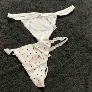 Victoria's Secret White and Blue Thong Set